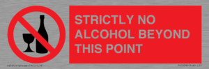 STRICTLY NO ALCOHOL BEYOND THIS POINT